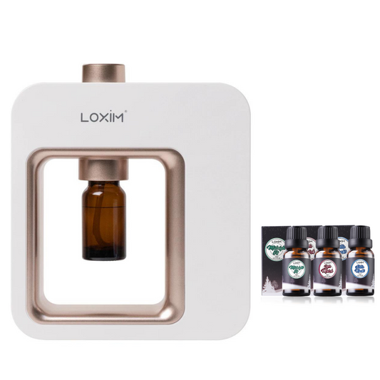 LOXIM Pride Aromatherapy Diffuser White & Snow Tales Essential Oil Set Blend