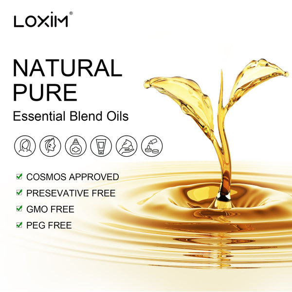 LOXIM Golden Bloom Essential Oil Set Blend (Pure & Natural) Therapeutic Grade Essential Oils for Aromatherapy Diffuser, Skin & Hair Care, Stress Relief