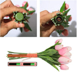 Minidiva 12 pcs Tulips Artificial Flowers with LED Light, Real Touch Fake Bouquet for Home Decor, Table Centerpieces, Night Lamp, Gift Idea, Wedding Arrangements, Battery Powered, Timer Settings