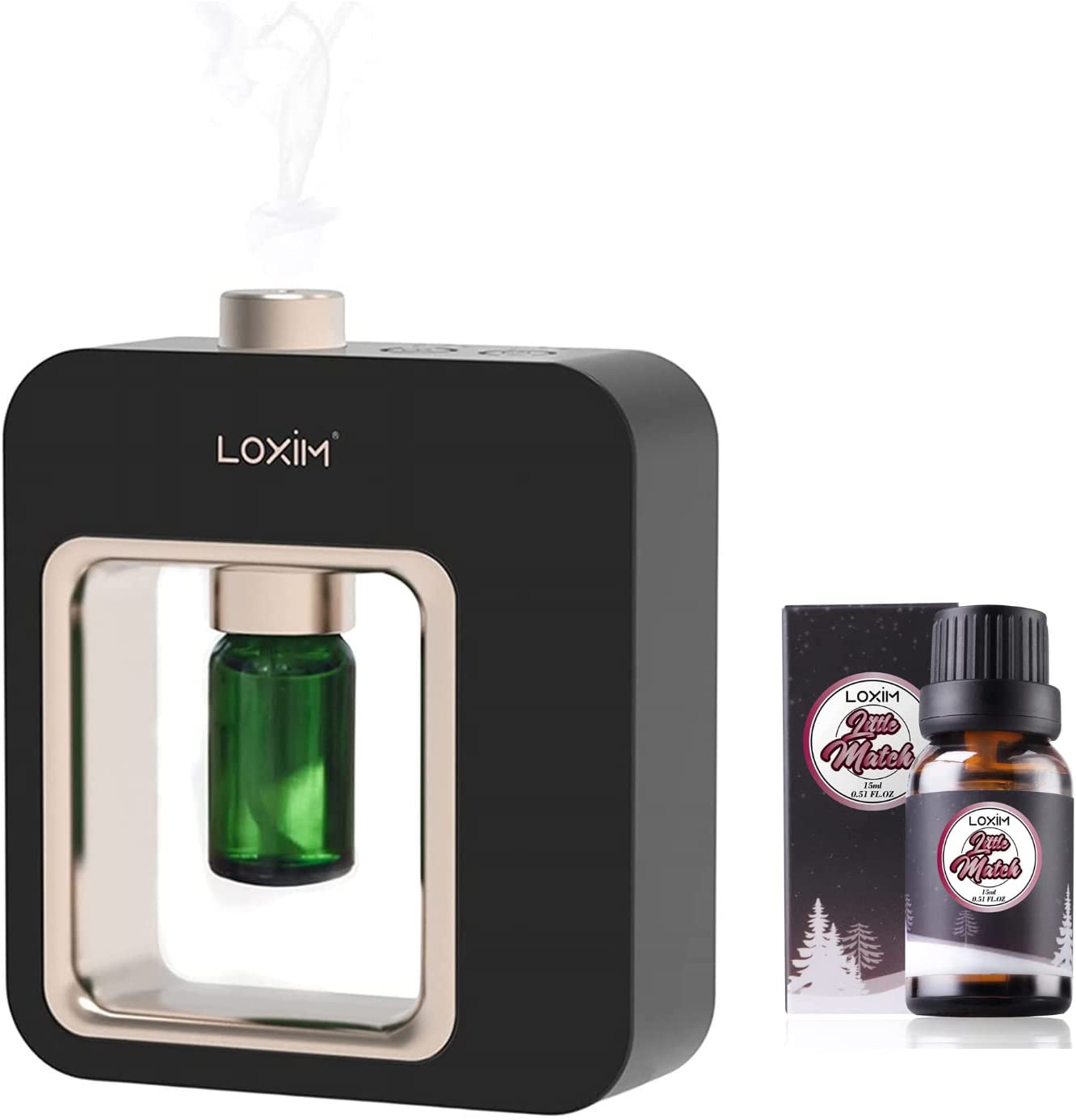 LOXIM Pride Aroma Diffuser Black & Little Match Essential Oil Set Blend 15ml